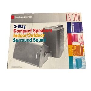 AudioSource LS 300 2-Way Compact Indoor Outdoor Surround Sound Speakers(2) Black